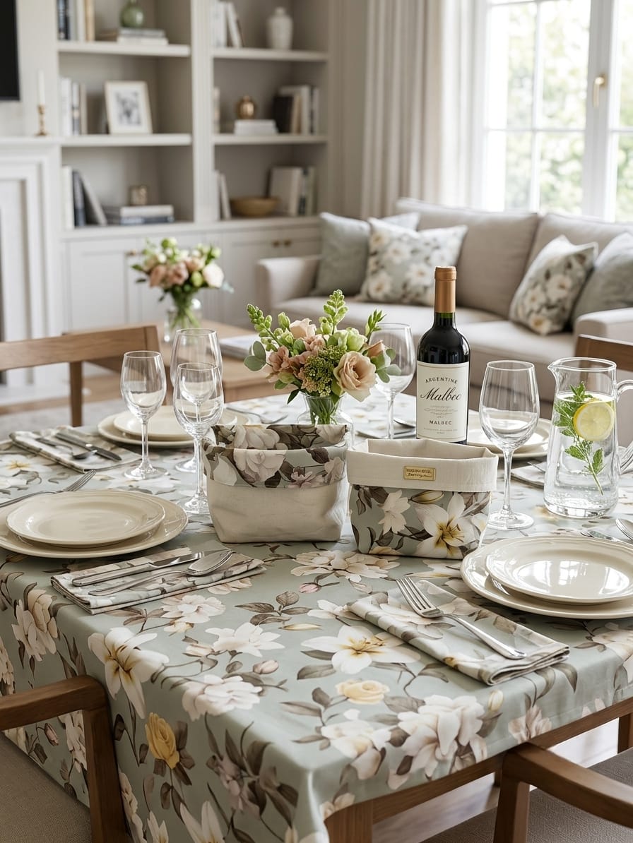 Mantel Flores Blancas